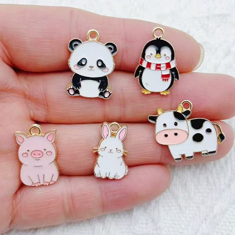 Jewelry Making Jewelry - 10pcs Cartoon Penguin Panda DIY Korean