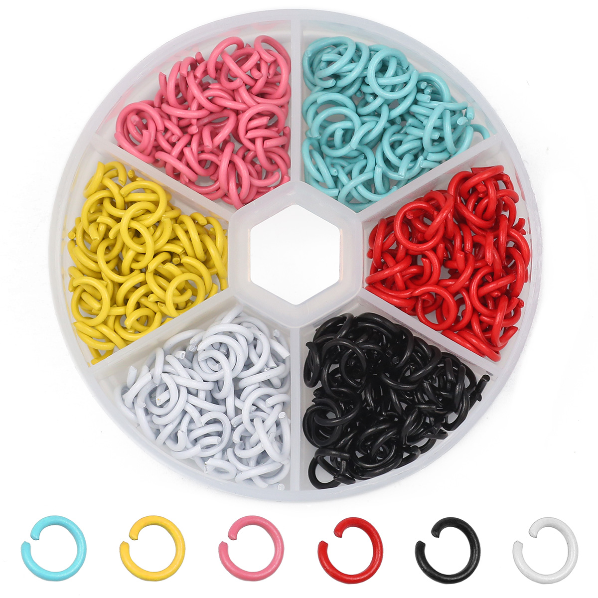 Jump Ring Assorted - 87g Colorful Mixed Colors Zinc Alloy