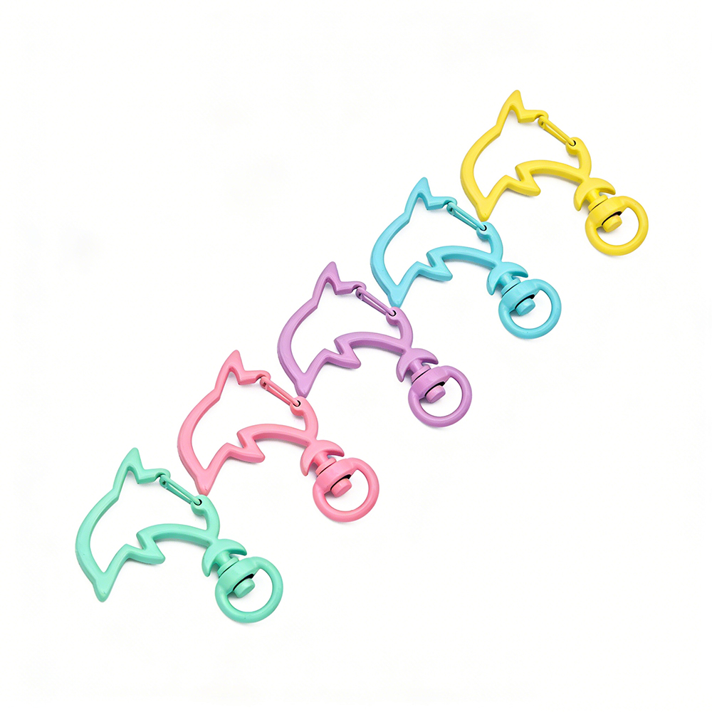 Jewelry Making Metal Supplies - 10pcs Candy Colors Metal Dolphin Snap