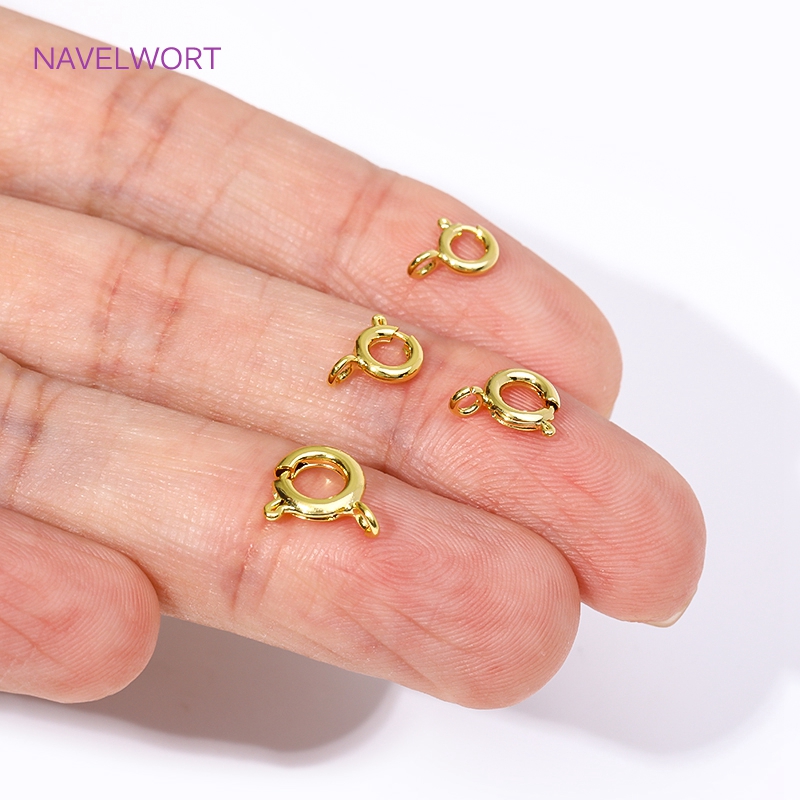 Jewelry Making Metal Supplies - 14K/18K Gold Plated Brass Spring Clasps,5/5.5/6/7mm