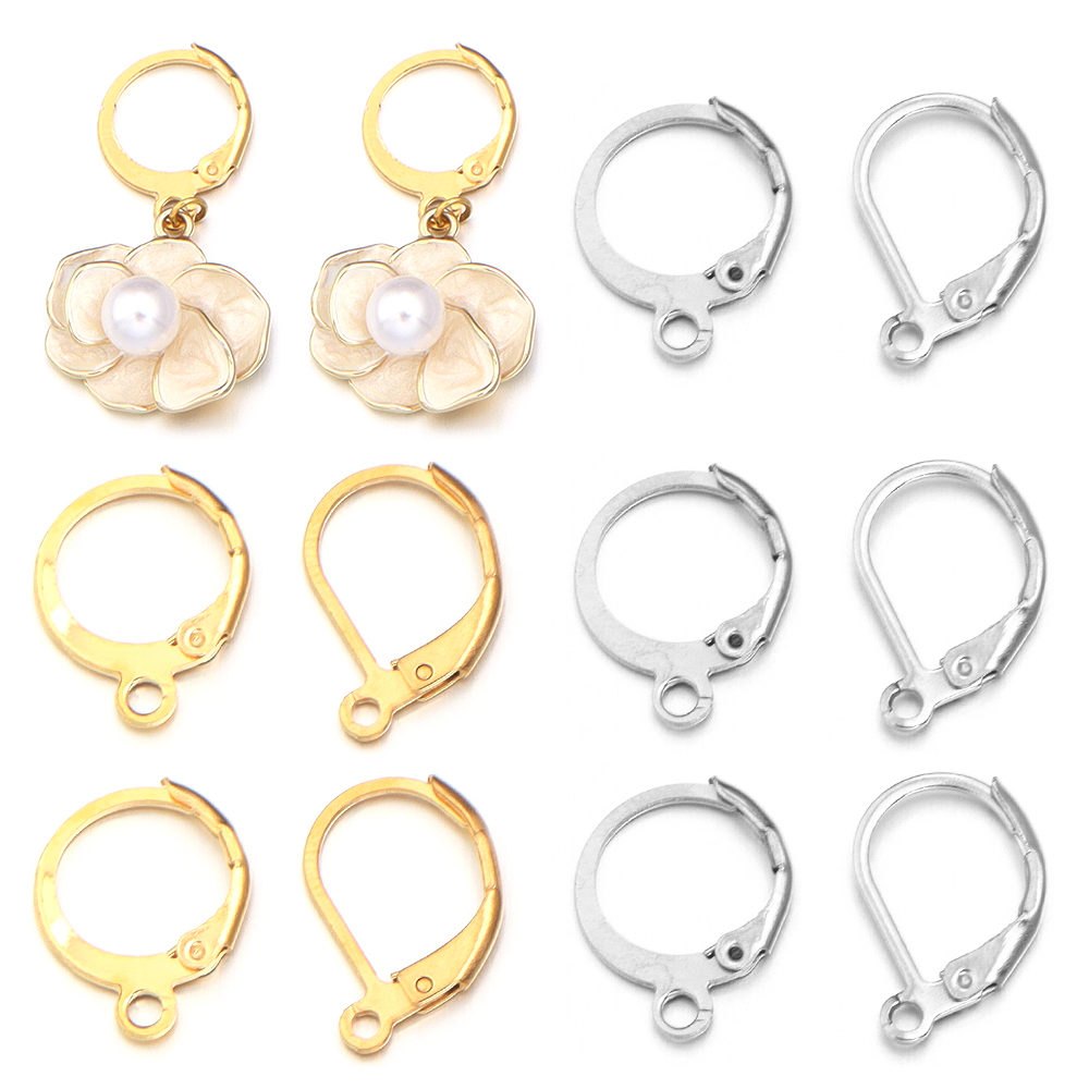 Jewelry Making Parts - 20pcs/lot Stainless Steel Ear Hook Round