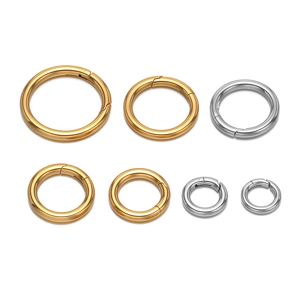Jewelry Making Parts - 2Pcs/Lot Round Spring Clasps Stainless Steel