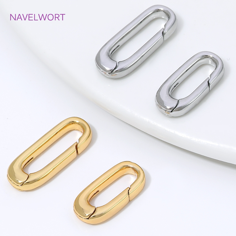 Jewelry Making Parts - 1/2/4Pcs 18K Gold Plated Oval Spring