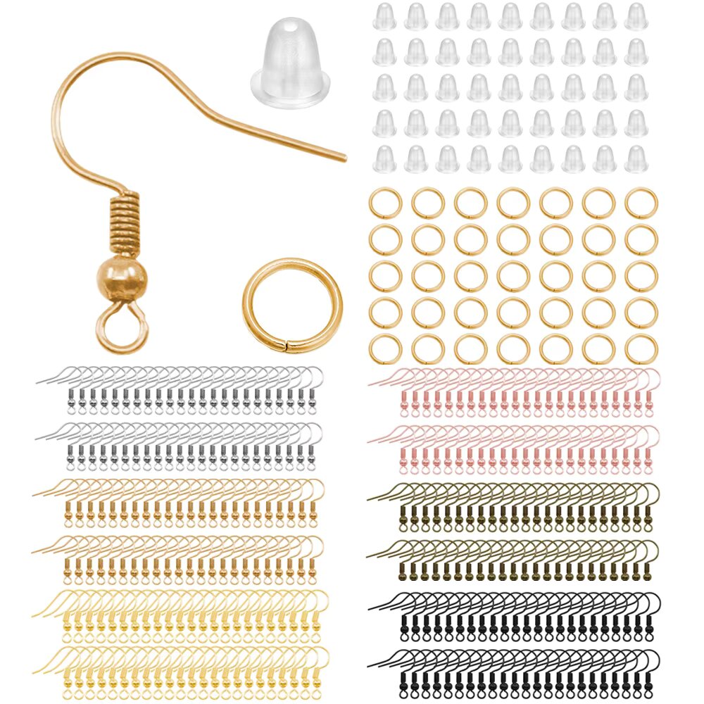 Jump Ring Assorted - 100/300pcs/Lot Hypoallergenic Earring Hook Kit Mix-color