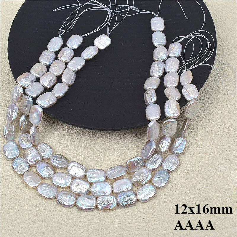 Jewelry Making The Well - 12x16mm 4A Natural Freshwater White Rectangle