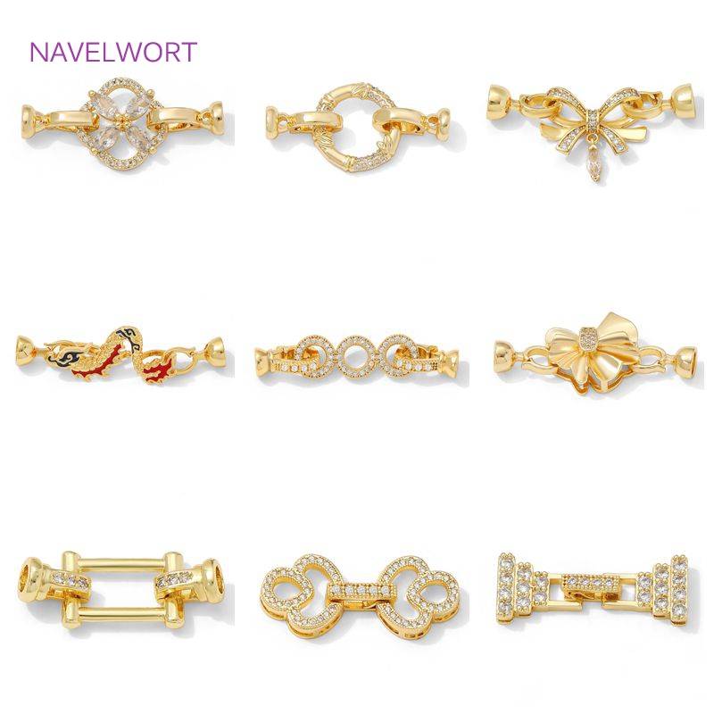 Jewelry Making Metal Supplies - 1/2Pcs 14K Gold Plated Pearl Clasps