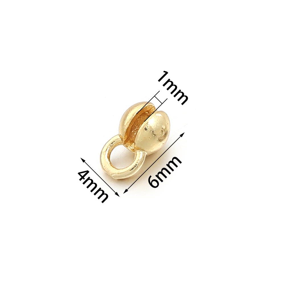 10pcs 18K Gold Plated Crimp Be - Jewelry Making Parts ulasan dan harga