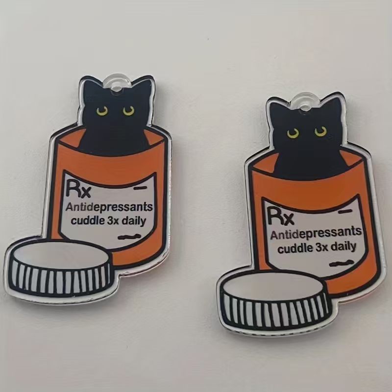 10pcs acrylic medicine cat pen - Jewelry Making Jewelry ulasan dan harga