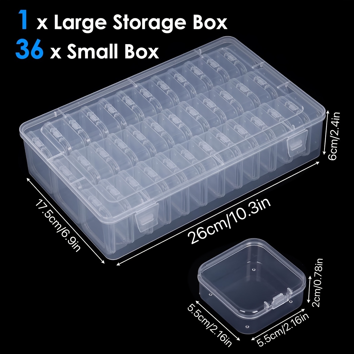 36/72/108 Grids Clear Plastic  - Jewelry Making Using Beads ulasan dan harga