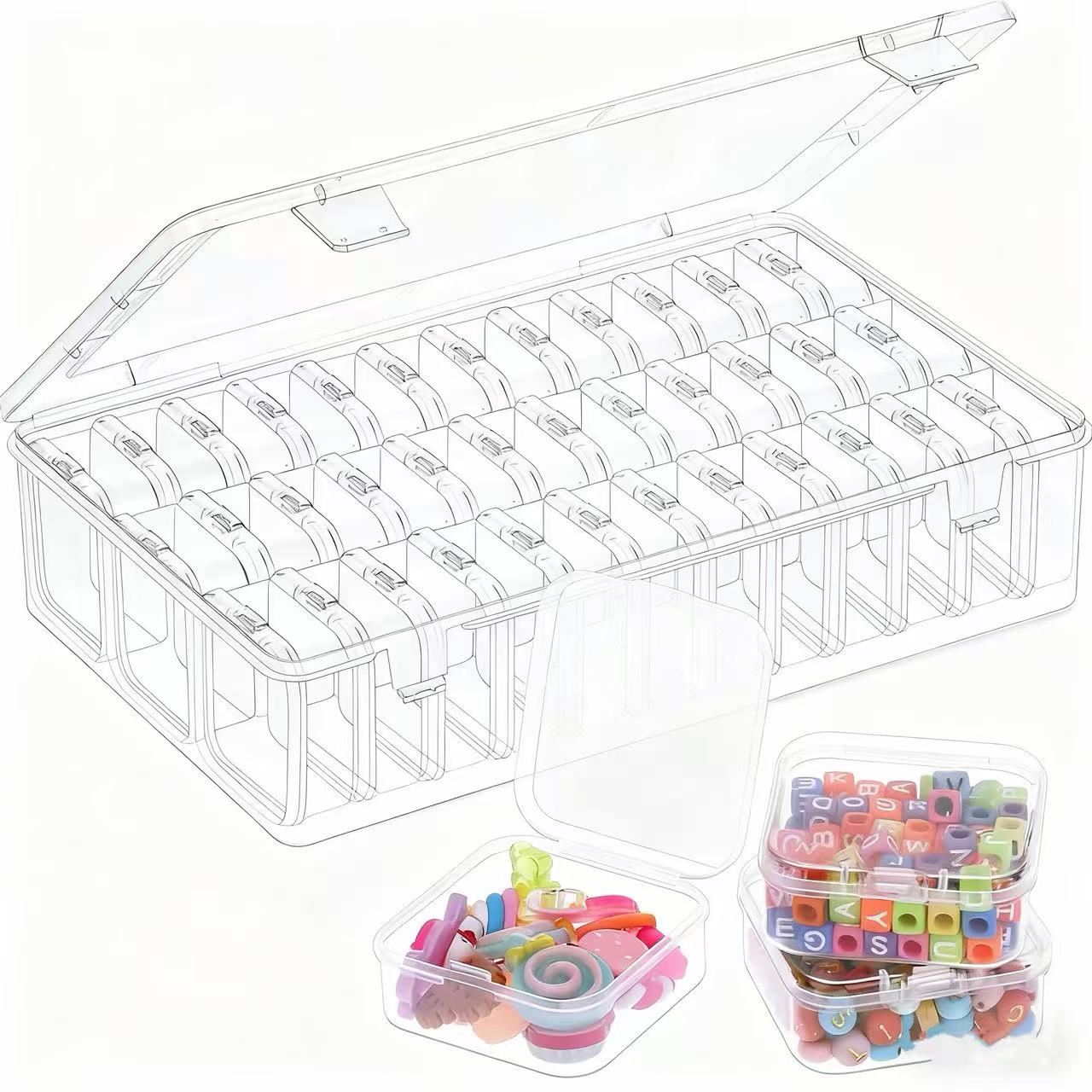 36/72/108 Grids Clear Plastic  - Jewelry Making Using Beads ulasan dan harga