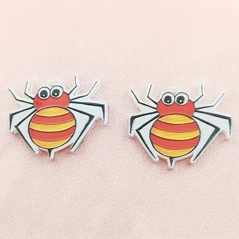 10pcs acrylic Halloween spider - Jewelry Making Jewelry ulasan dan harga