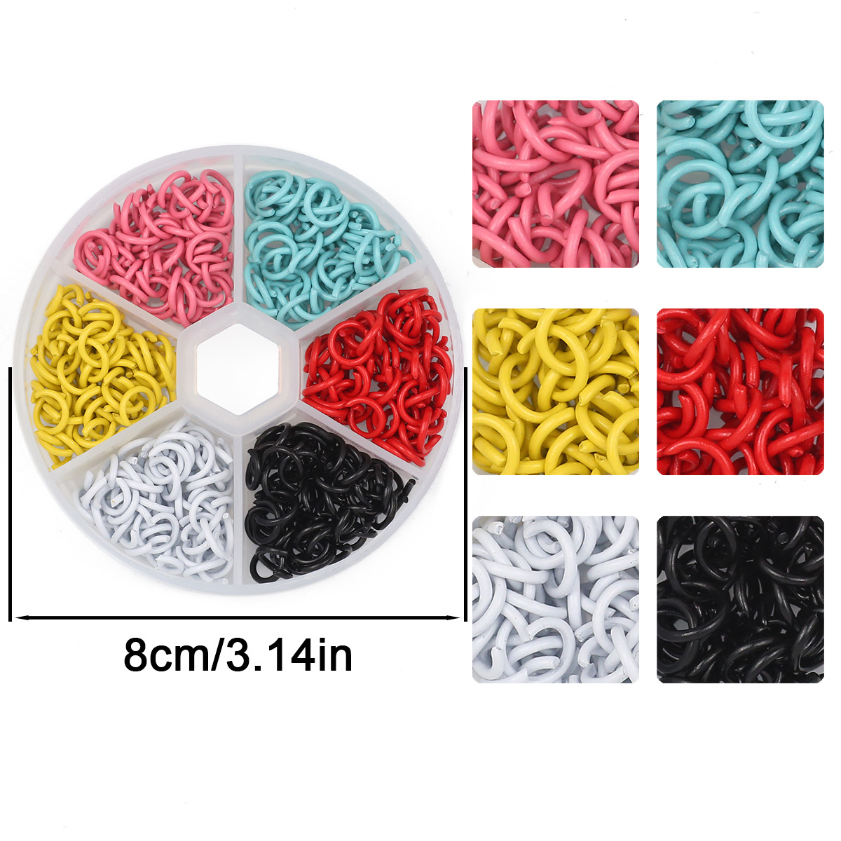 87g Colorful Mixed Colors Zinc - Jump Ring Assorted ulasan dan harga
