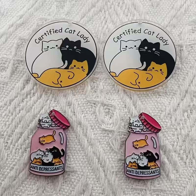 10pcs acrylic cute cat pendant - Jewelry Making Jewelry ulasan dan harga