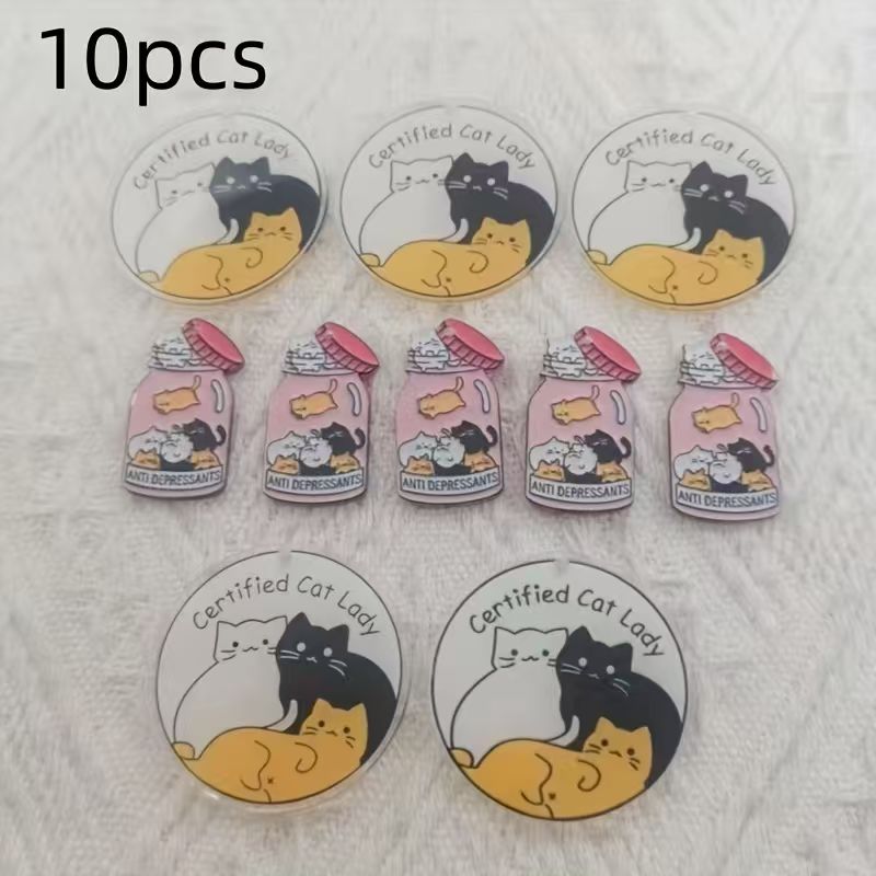 10pcs acrylic cute cat pendant - Jewelry Making Jewelry ulasan dan harga