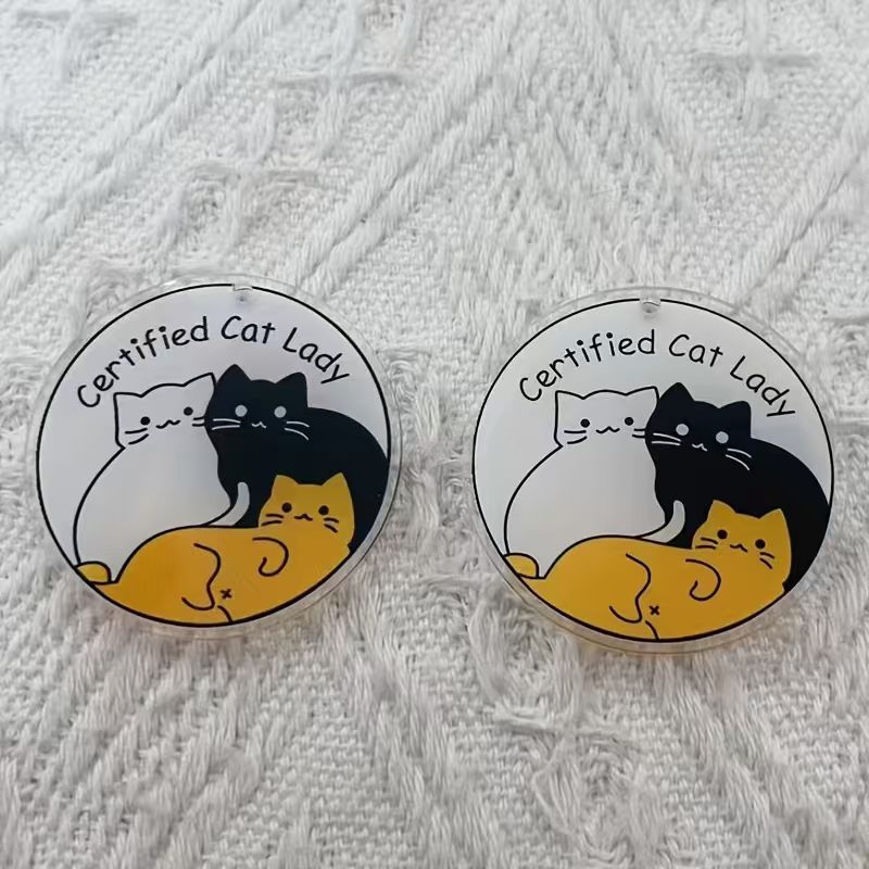 10pcs acrylic cute cat pendant - Jewelry Making Jewelry ulasan dan harga