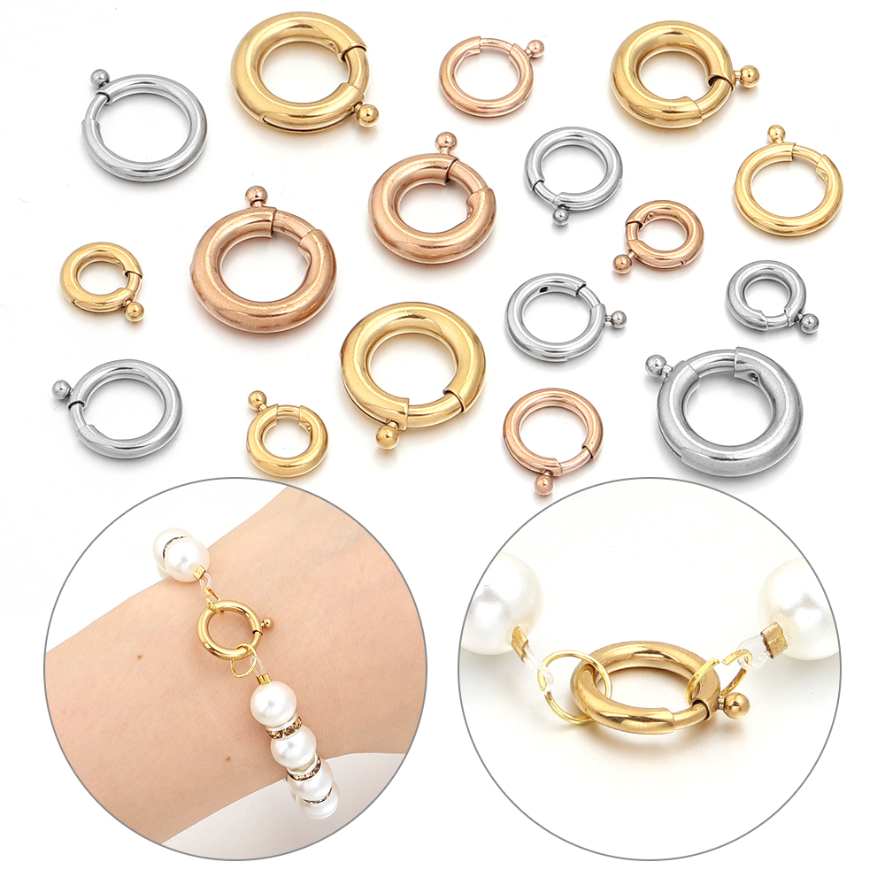 2pcs Stainless Steel Spring Cl - Jewelry Making Basics ulasan dan harga