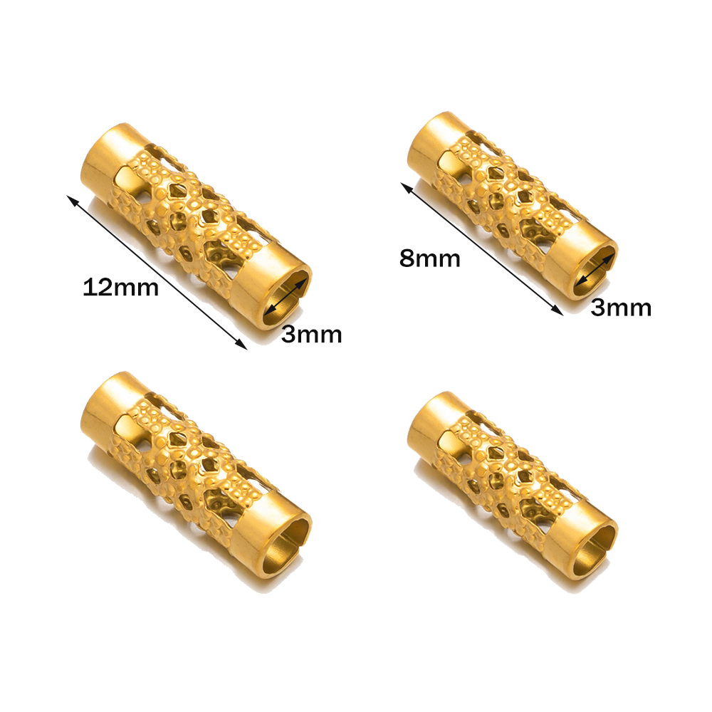 20pcs Gold Stainless Steel Hol - Seed Bead Tube ulasan dan harga