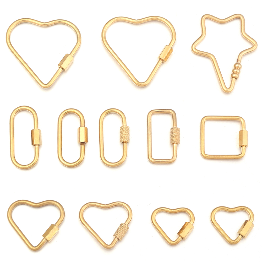 2pcs Gold Stainless Steel Hear - Jewelry Making Parts ulasan dan harga