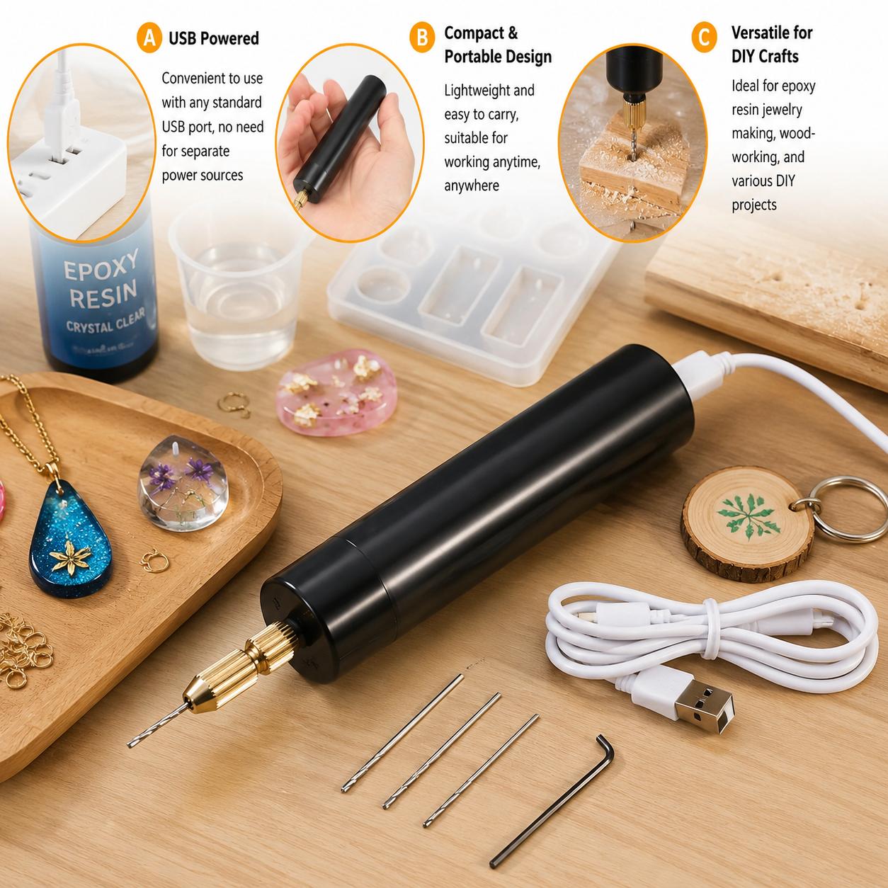 Mini Electric Drill USB Powere - Jewelry Making Kit Professional ulasan dan harga