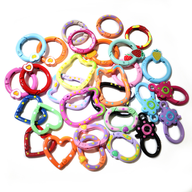 10pcs Random Colors Mix Heart  - Jump Ring Assorted ulasan dan harga