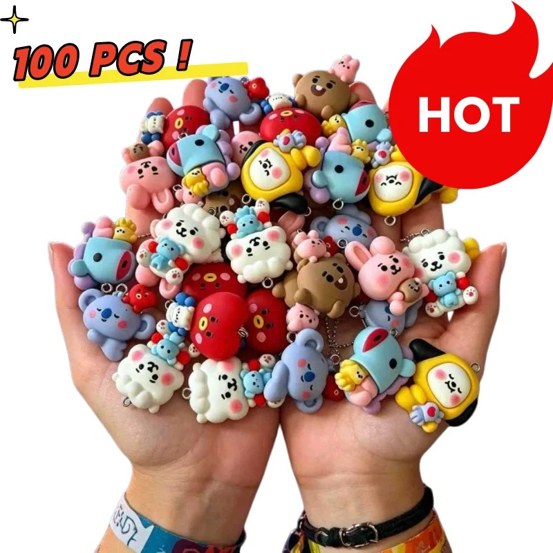 7pcs BT21 Resin Cartoon Charm  - Jewelry Making Parts ulasan dan harga