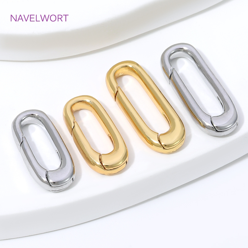 1/2/4Pcs 18K Gold Plated Oval  - Jewelry Making Parts ulasan dan harga