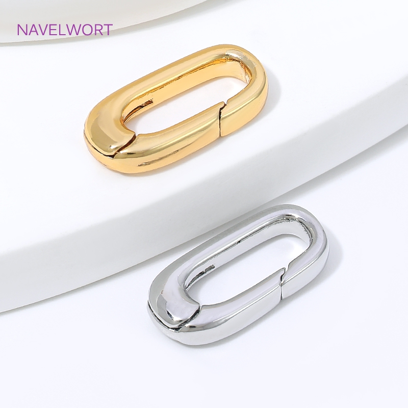 1/2/4Pcs 18K Gold Plated Oval  - Jewelry Making Parts ulasan dan harga