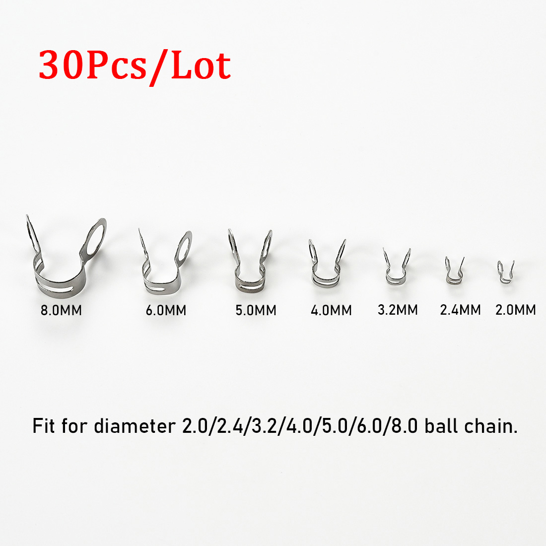 30Pcs Stainless Steel Ball Cha - Jewelry Making Parts ulasan dan harga