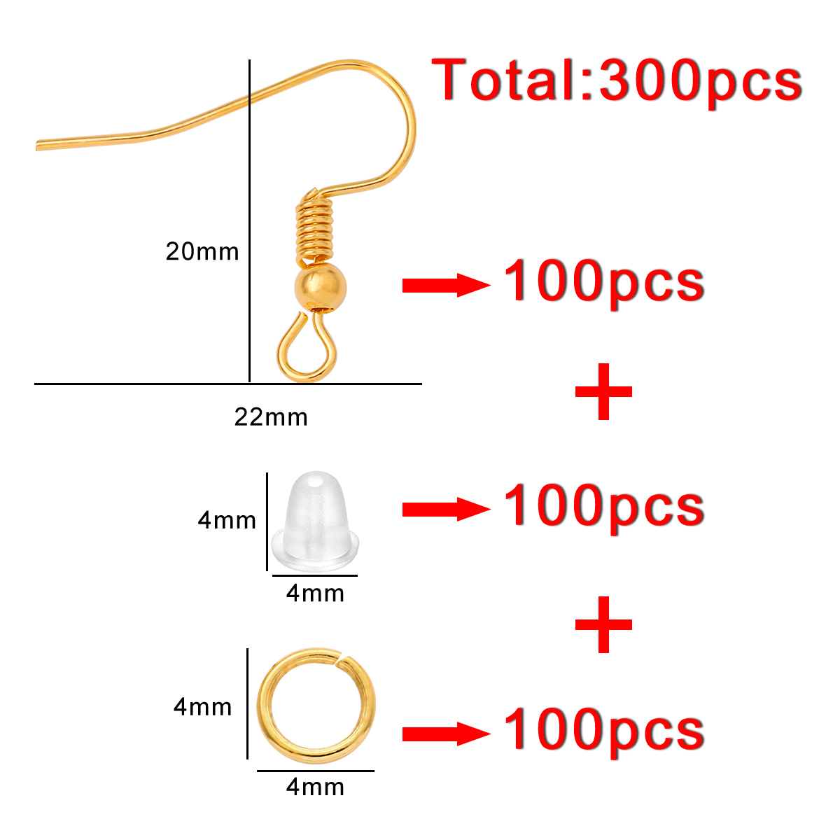100-300pcs/Lot Hypoallergenic  - Jump Ring Assorted ulasan dan harga