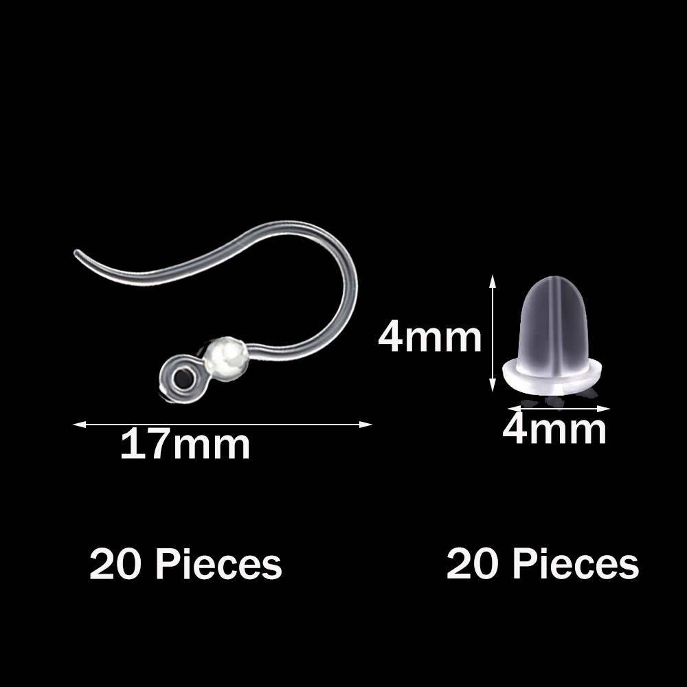 40pcs Clear Plastic Earring Ho - Jewelry Making Parts ulasan dan harga