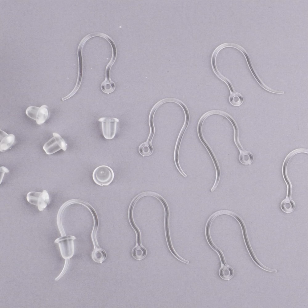 40pcs Clear Plastic Earring Ho - Jewelry Making Parts ulasan dan harga