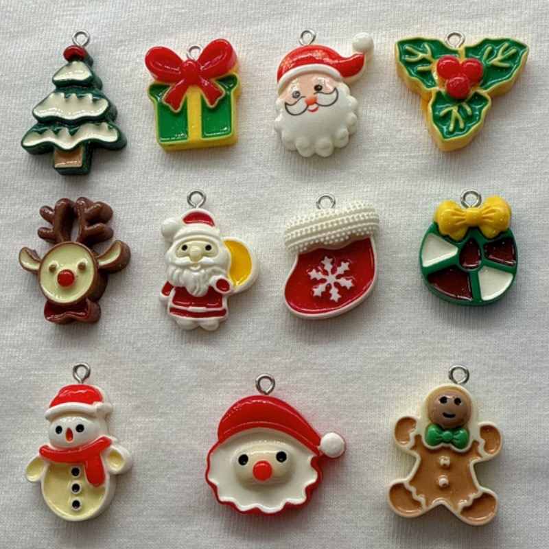 10pcs Christmas Cartoon Series - Jewelry Making Resin ulasan dan harga