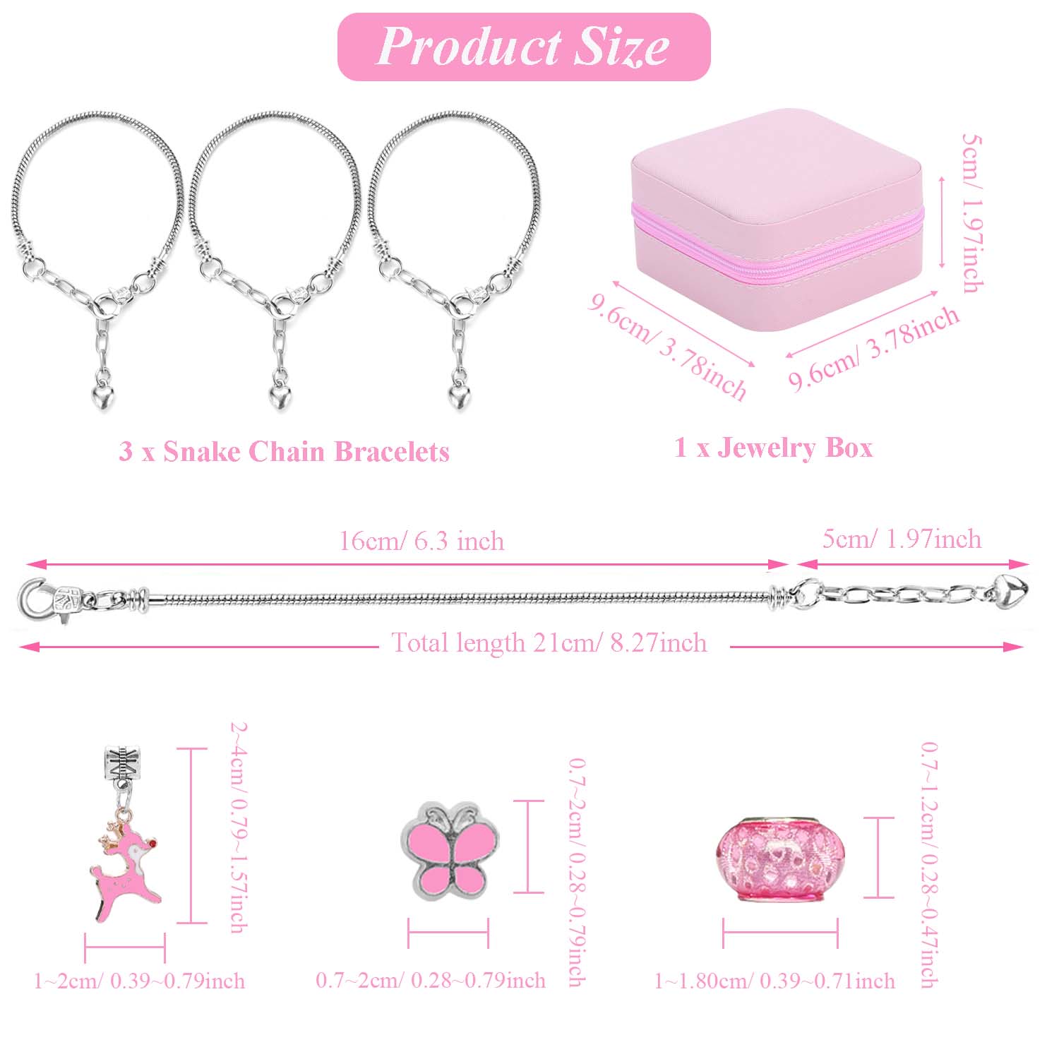 68pcs Pink Beaded Jewelry Set, - Jewelry Making Resin ulasan dan harga