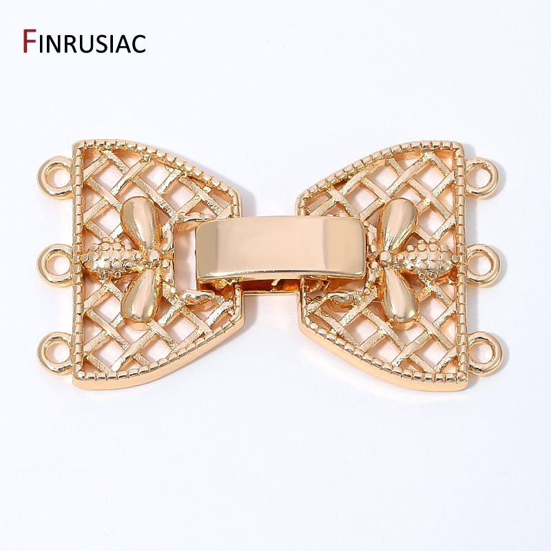 14K Gold Plated Brass 3-Row Pe - Jewelry Making With Beads ulasan dan harga