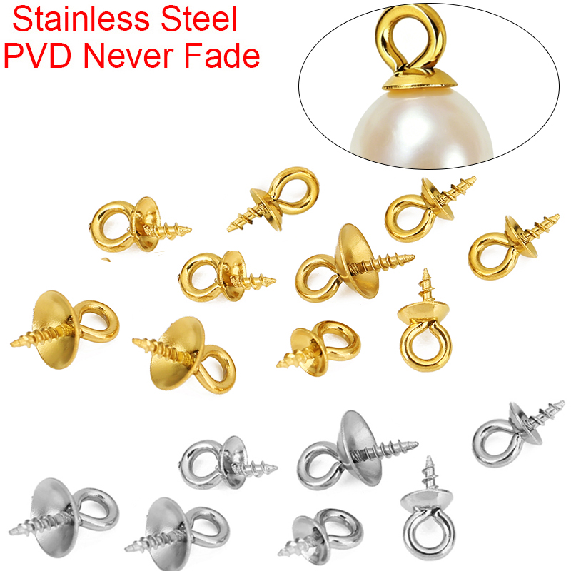 20pcs Stainless Steel Pearl Pe - Jewelry Making With Beads ulasan dan harga