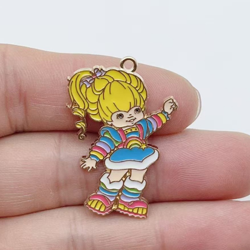 10pcs Cute Little Girl Enamel  - Jewelry Making Jewelry ulasan dan harga