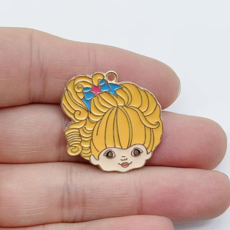 10pcs Cute Little Girl Enamel  - Jewelry Making Jewelry ulasan dan harga